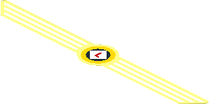 Sticker  2.5 x 16.4 with White Stripes and Red "L" in White/Black/Yellow Logo