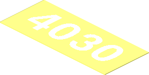 Sticker  0.8 x  1.9 with White "4030" on Transparent Background