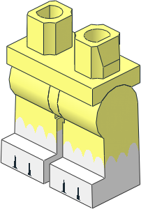Minifig Hips and Legs with White Cat Foot Pattern