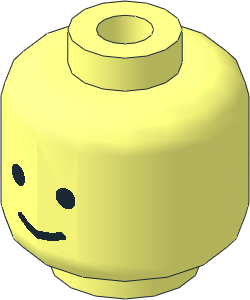 Keychain Minifig Head - Hollow Stud with Standard Grin Pattern