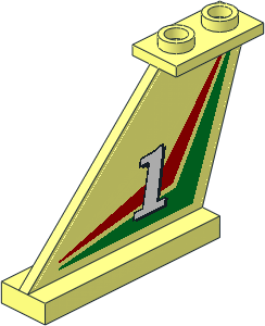 Tail  4 x  1 x  3 with Number  1 on Red and Green Chevrons Left Sticker