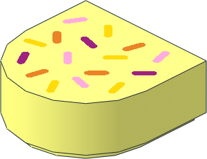 Tile  1 x  1 with Rounded End with Bright Pink, Magenta, Orange and Yellow Sprinkles Pattern