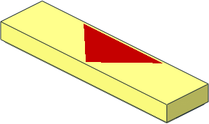 Tile 1 x 4 with Red Triangle Pattern