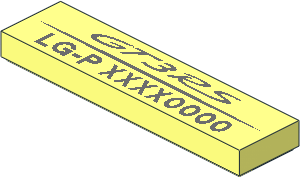 Tile  1 x  4 with GT3RS Logo and "LG-P" with Variable Code Pattern