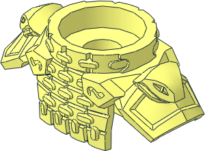 Minifig Armour Breastplate, with Round Collar, Chain Mail, Snake Heads, and 1 Stud on Back