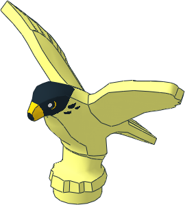 Animal Bird Falcon with Black Head, Yellow Eyes and Beak Pattern