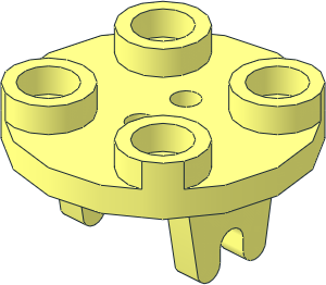 Plate  2 x  2 Round with 2 Wheel Clips