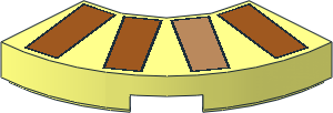 Tile  2 x  2 Corner Round with Medium Nougat and Dark Orange Bricks Pattern