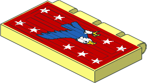 Hinge Tile  2 x  4 with Blue Eagle Sticker