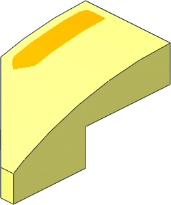 Slope Brick Curved  2 x  1 with Orange Trapezoid on Transparent Background Right Sticker