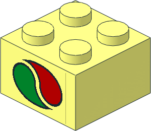 Brick  2 x  2 with Octan Logo Stickers on Both Sides