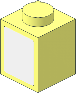 Brick 1 x 1 with White Rectangle Sticker