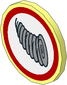 Roadsign Clip-on 2 x 2 Round with Tornado and Red Border Sticker