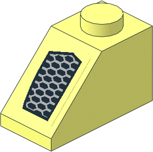 Slope Brick 45  2 x  1 with Black Air Vent on Transparent Background Right Sticker