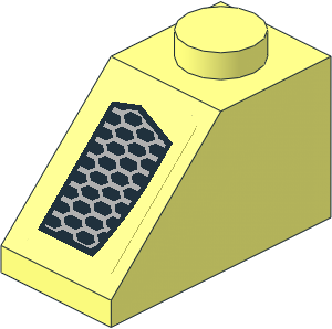 Slope Brick 45  2 x  1 with Black Air Vent on Transparent Background Left Sticker