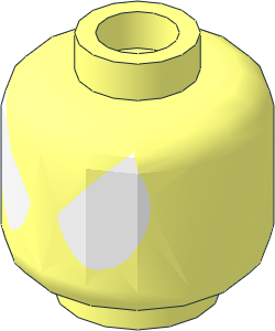 Minifig Head with White Semicircles Pattern