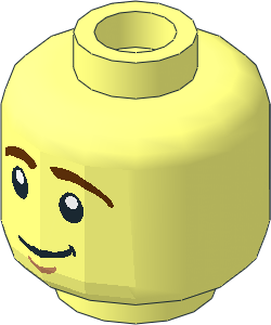 Minifig Head with LOTR Worried / Smile 2-Sided Pattern