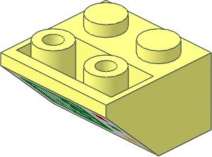 Slope Brick 45  2 x  2 Inverted with Small Holes and Bottom Pin with Computer Screen with Right Side Buttons on White Background Pattern