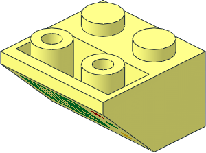 Slope Brick 45  2 x  2 Inverted with Small Holes and Bottom Pin with Computer Screen with Right Side Buttons Pattern