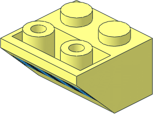 Slope Brick 45  2 x  2 Inverted with Black and Light Blue Squares Pattern