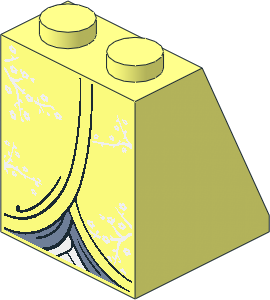 Slope Brick 65  2 x  2 x  2 with Kimono Pattern