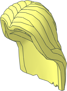 Minifig Hair Long Parted in Center