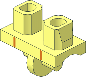 Minifig Hips with Orange Stripes Pattern