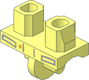 Minifig Leg Left with Jacket Tails Outline and Gold Button Pattern