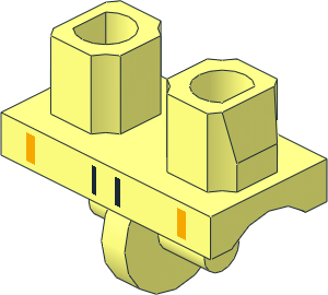 Minifig Hips with Racing Suit with Orange Lines Pattern