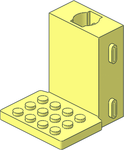 Brick  2 x  4 x  5 with Hole for Worm Screw  6L, Runners for Channels and Elevator Platform