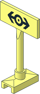 Roadsign Wide Rectangle with Black Train Logo Sticker