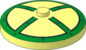 Dish  4 x  4 Inverted with Green Cross Pattern