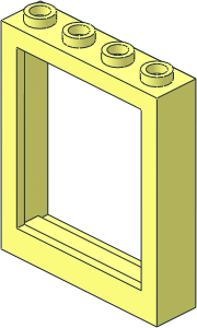 Window  1 x  4 x  4 with Door Holder