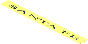 Sticker  1.0 x  9.9 with Black "SANTA FE" on Transparent Background