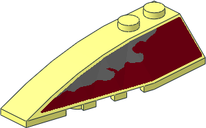 Wedge  2 x  6 Double Left with Dark Red Peeling Paint Left Model Sticker