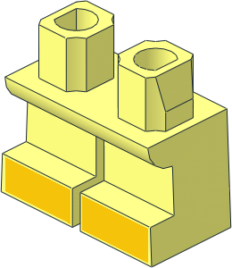 Minifig Hips and Legs Short with Yellow Feet Pattern