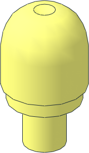 Cylinder Domed  1 x  1 x  1.667 with Bar and Bottom Hole