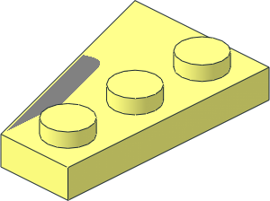 Wing  2 x  3 Right with Silver Trapezoid Pattern