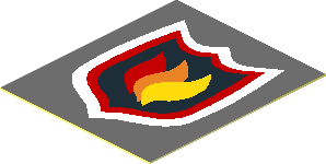 Sticker  1.3 x  1.1 with City Fire Logo Badge on Dark Bluish Grey Background
