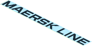 Sticker  1.7 x 17.1 with "MAERSK LINE" on Maersk Blue Background