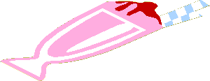Sticker  5.2 x  2.0 Irregular with Bright Pink Ice Cream Sundae