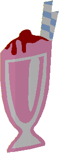 Sticker  5.2 x  2.0 Irregular with Bright Pink Ice Cream Sundae (Formed)