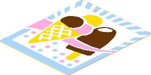 Sticker  2.3 x  1.9 with Ice Cream Cone and Popsicle
