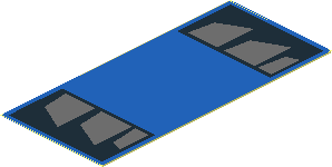 Sticker  2.7 x  1.3 with Square Connections with Vents on Blue Background