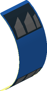 Sticker  2.7 x  1.3 with Square Connections with Vents on Blue Background (Formed)