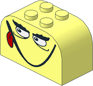 Brick  2 x  4 x  2 with Curved Top with Tongue, Monster Eyes and Large Smile Pattern