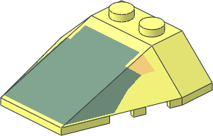 Wedge  4 x  4 Triple with Stud Notches and SW Sand Green and Light Yellow Pattern