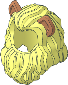 Minifig Hair Lion's Mane with Nougat Cat Ears Pattern