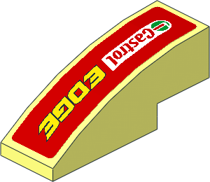 Slope Brick Curved  3 x  1 with Castrol Edge Logo on Red Background Left Sticker