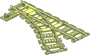 Train Track 6 Studs Wide Switch Point Right